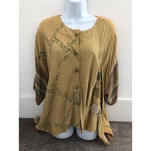 Donna Jessica  Oversized Short Sleeve Patterned Top/Shirt. NWT   DJ15